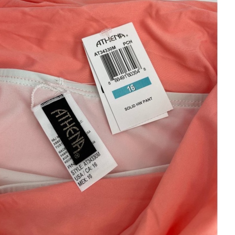 New Athena Ruched High Rise Swim Bottom solid Orange 10,12, 14 and plus size 16 - Picture 8 of 8
